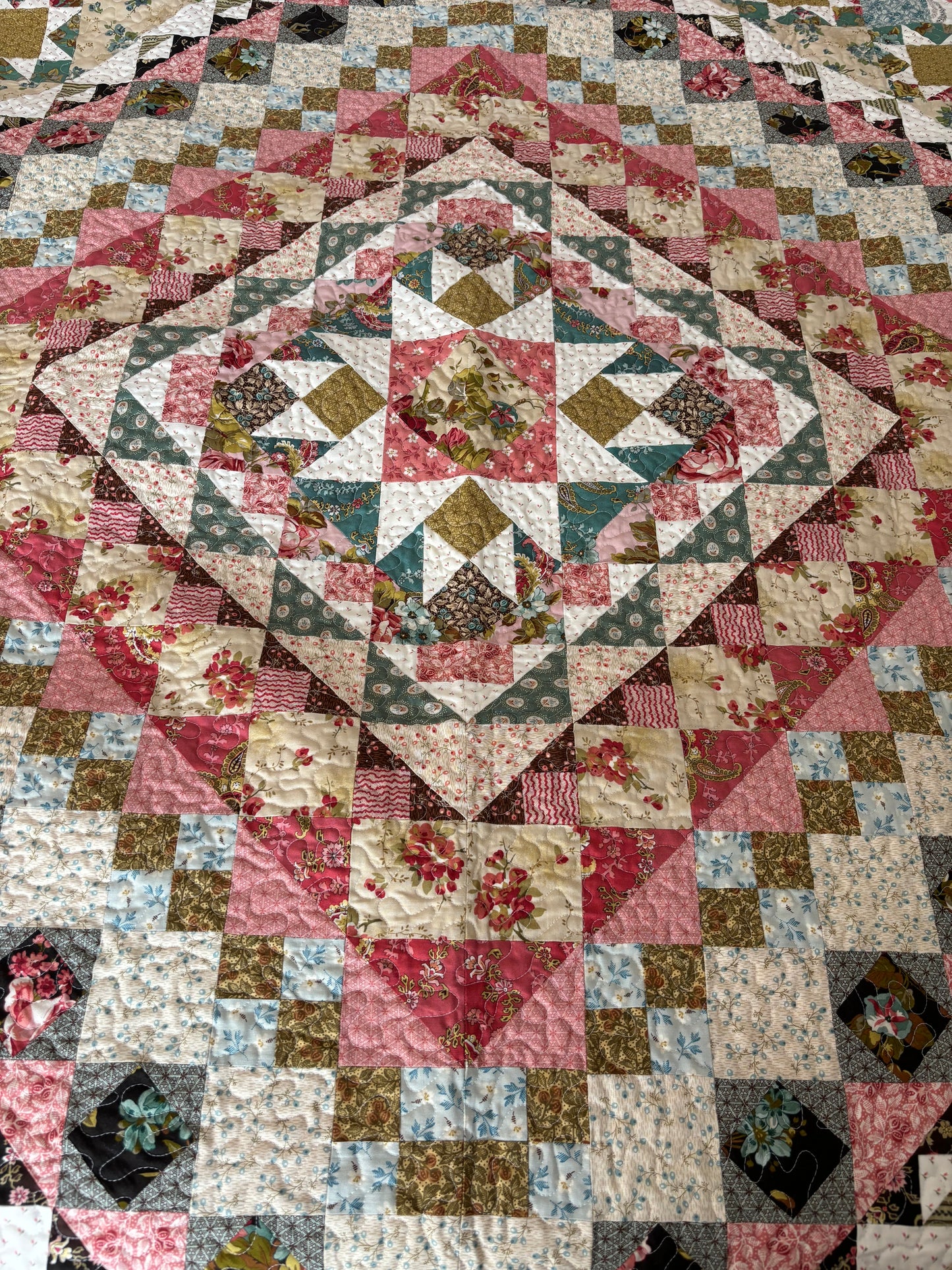 Handmade "Primrose" Patchwork Quilt