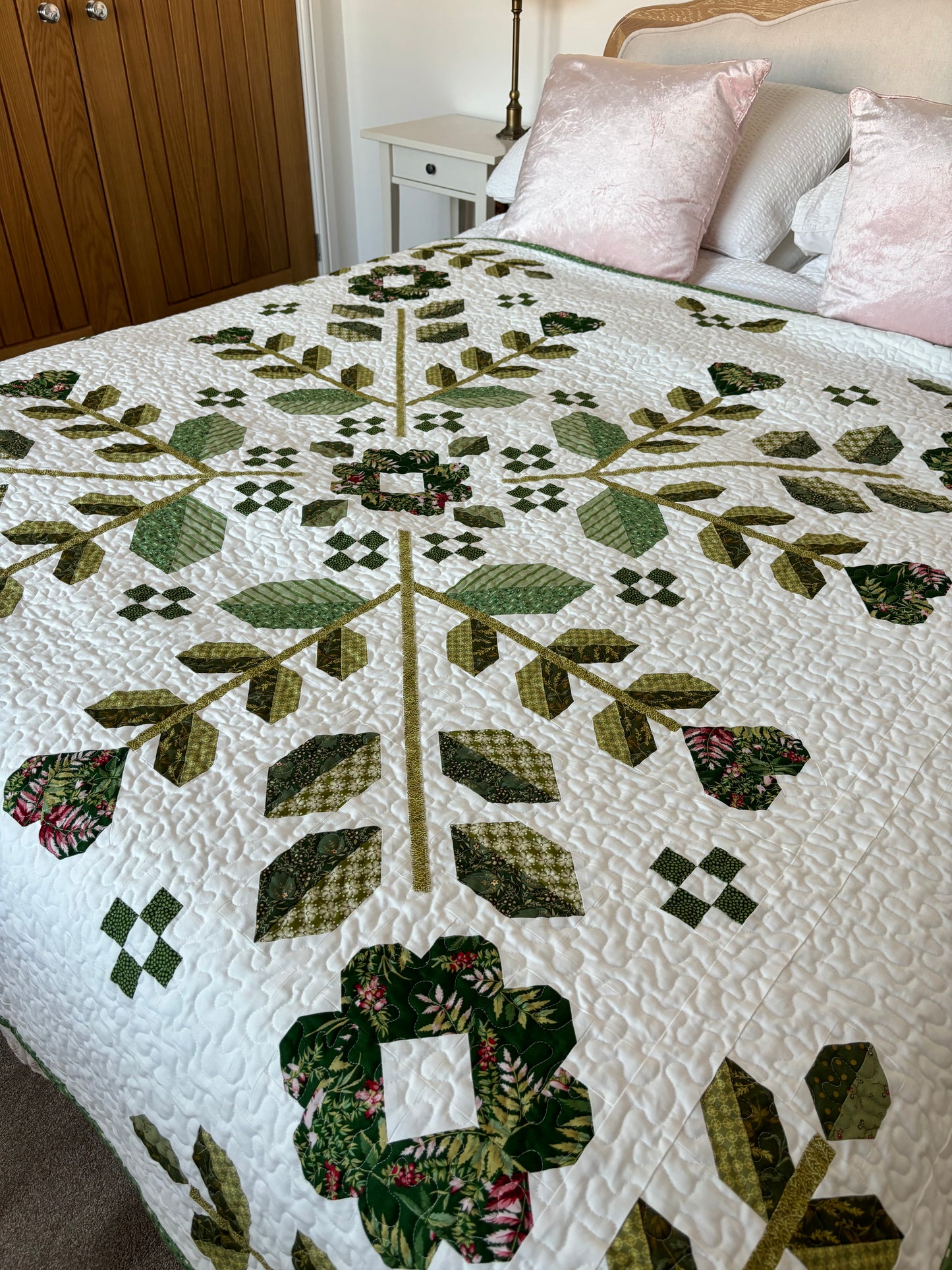 Handmade "Blue Hibiscus" Quilt